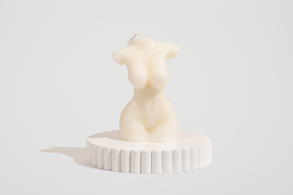 Beautiful nude womans body soy wax candle